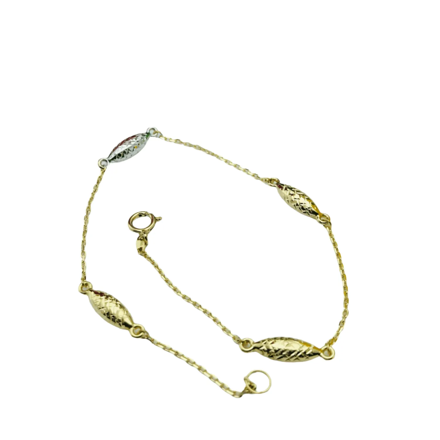 Real Gold 3 Color Oval Bracelet