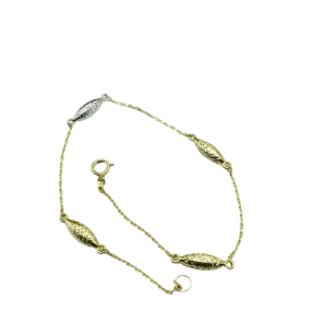 Real Gold 3 Color Oval Bracelet