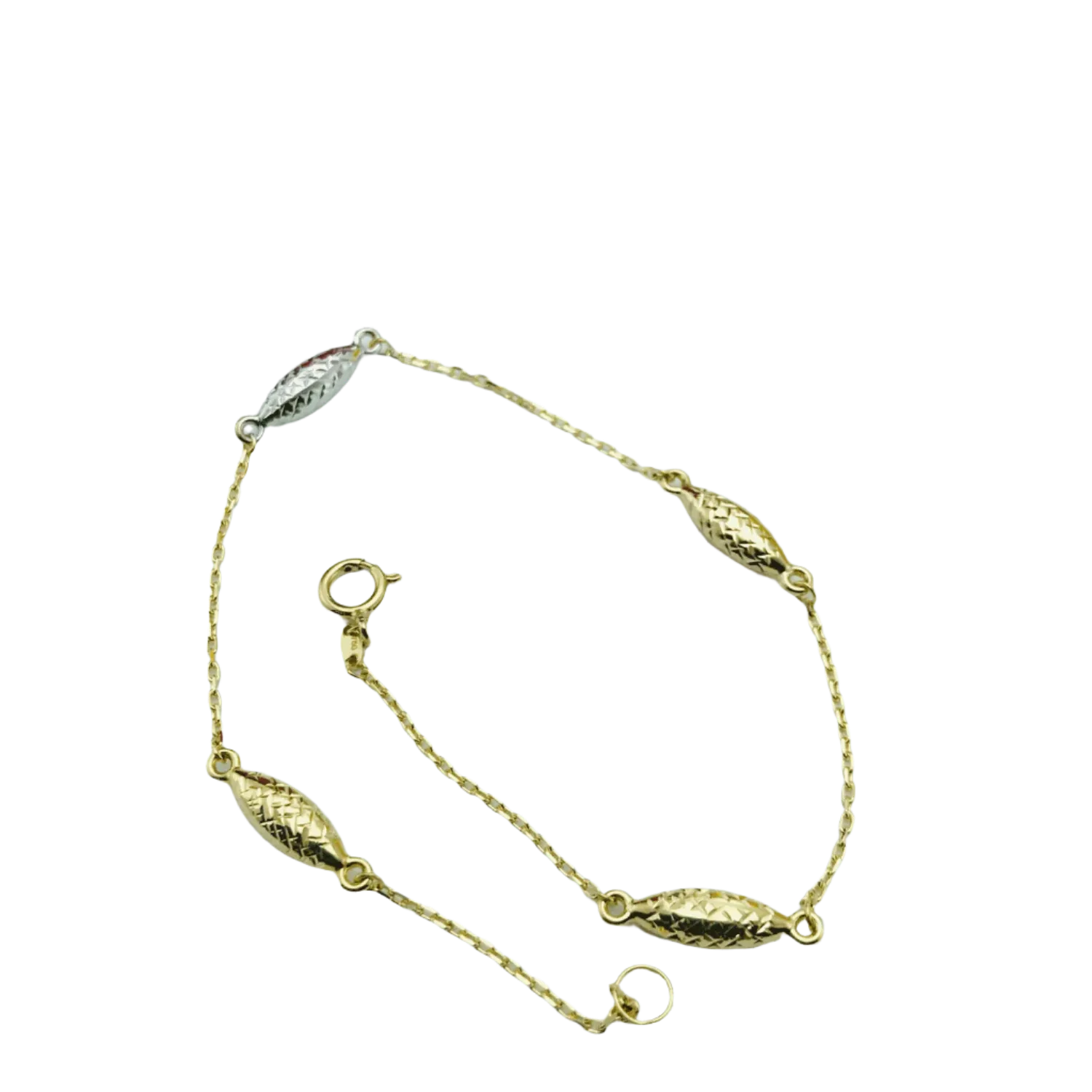 Real Gold 3 Color Oval Bracelet