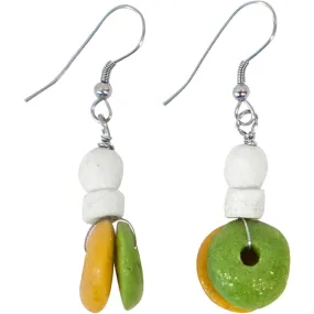 Recycled Glass Fiesta Earrings - Rainbow