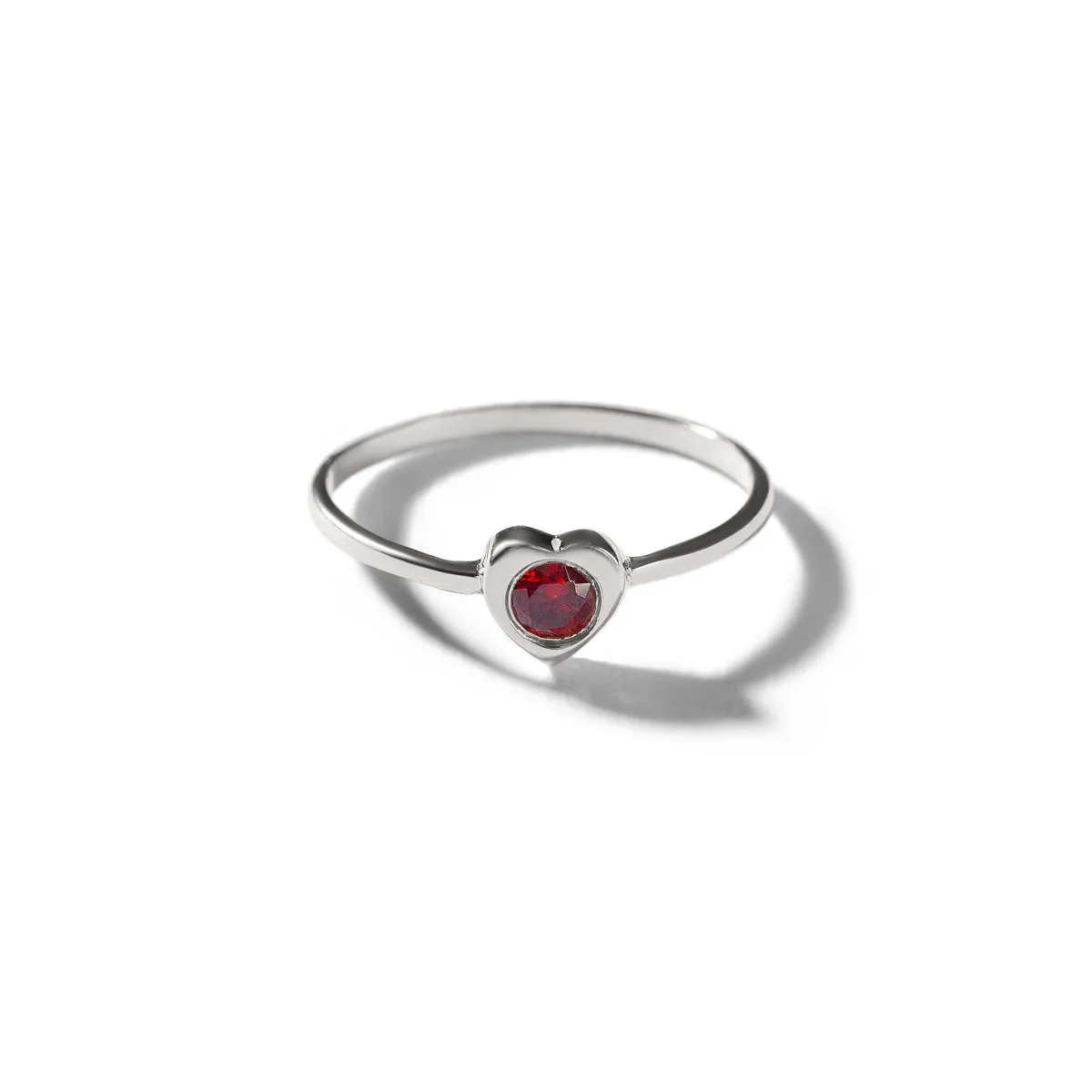 Red Gem Heart Ring