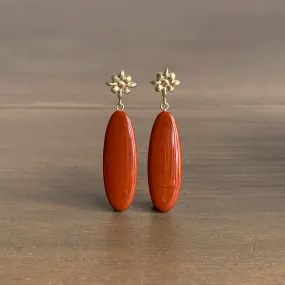 Red Jasper Lily Drop Earrings