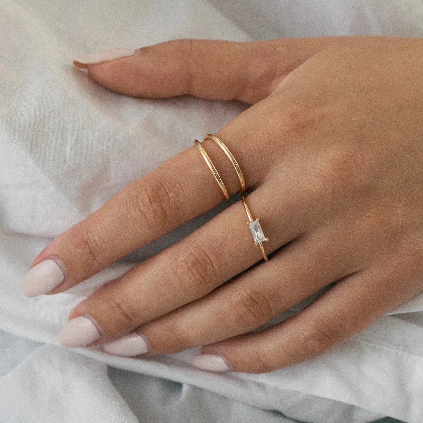 Ring With Rectangular Crystal