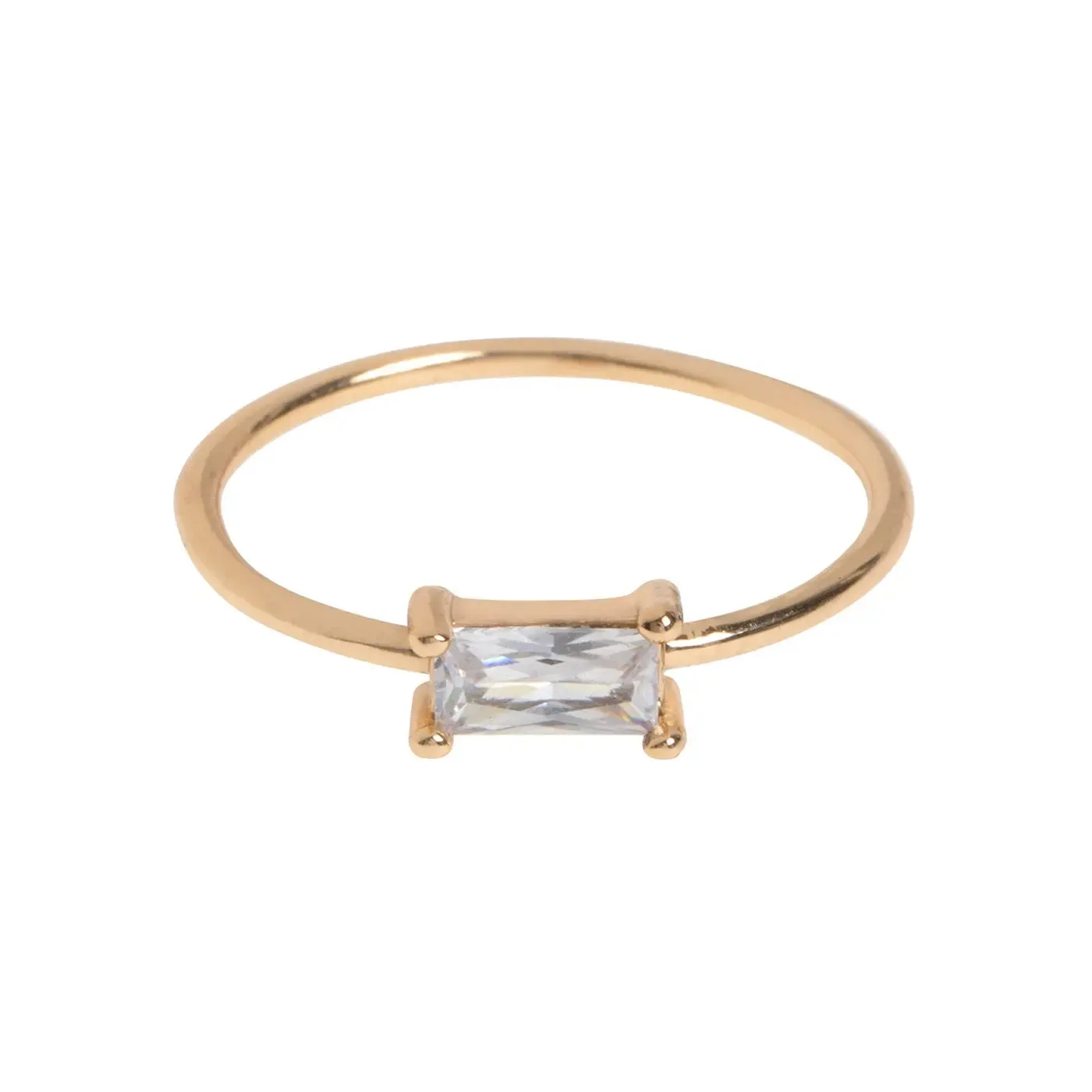 Ring With Rectangular Crystal