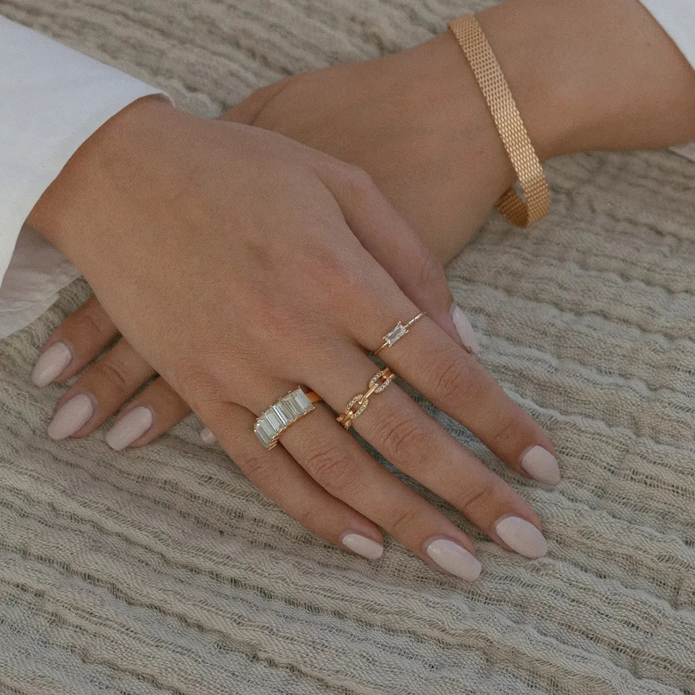 Ring With Rectangular Crystal