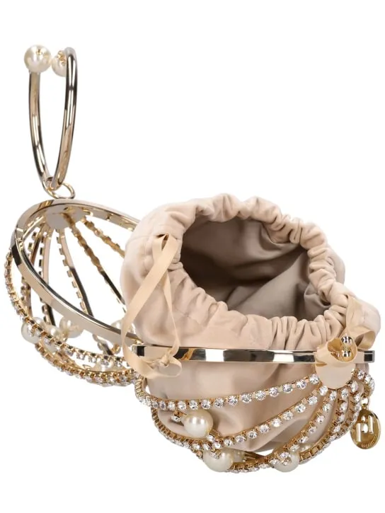 Rosantica   Chloe crystal sphere top handle bag 