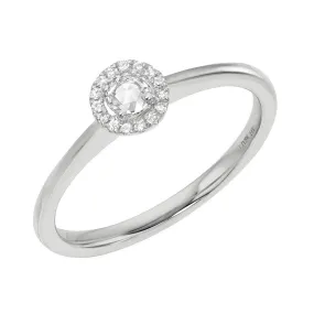 Rose Cut Round Diamond Halo Band