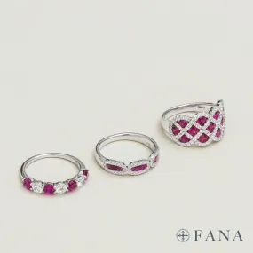 Ruby and Diamond Intertwined Ring