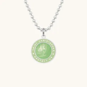 Saint Christopher Medium Medal - Emerald/Cactus