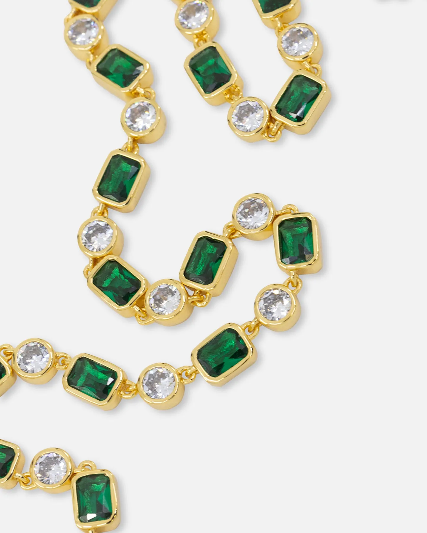 Saint Morta Emerald Cut Brilliant Chain Iced Gold/Emerald