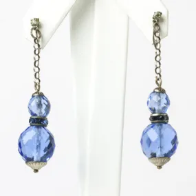 Sapphire Bead & Rondelle Pendant Earrings