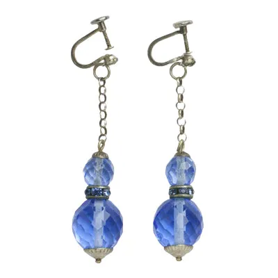 Sapphire Bead & Rondelle Pendant Earrings