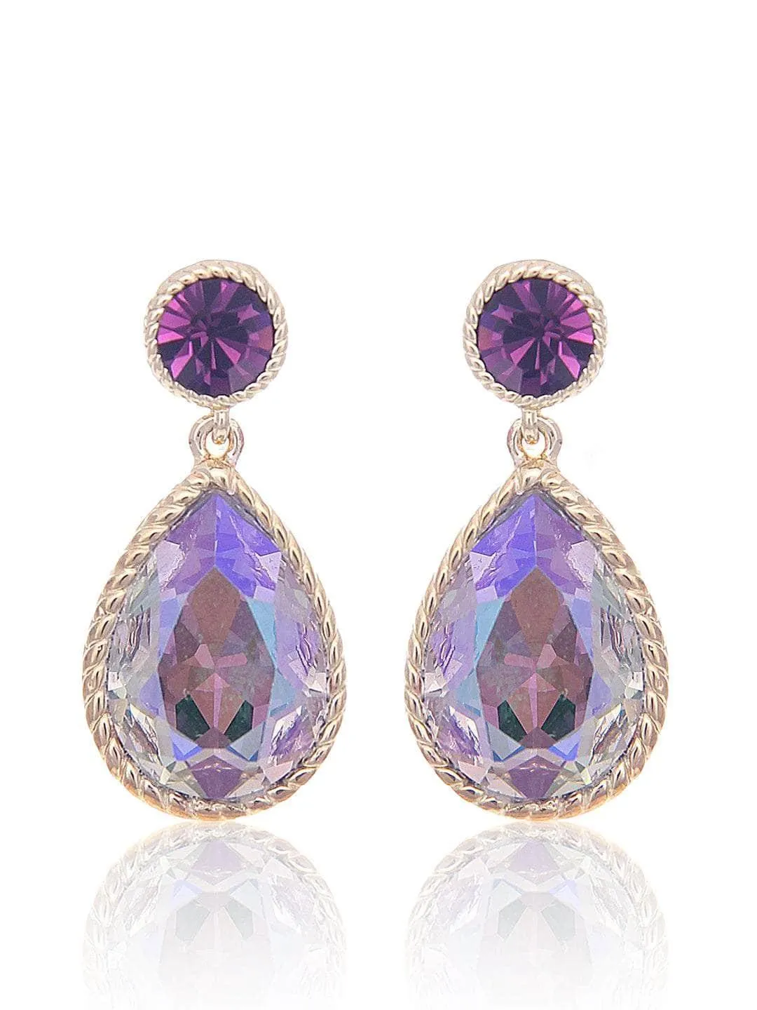 Sapphire Drop Earrings Purple