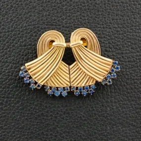 Sapphire Estate Earrings & Pin Set