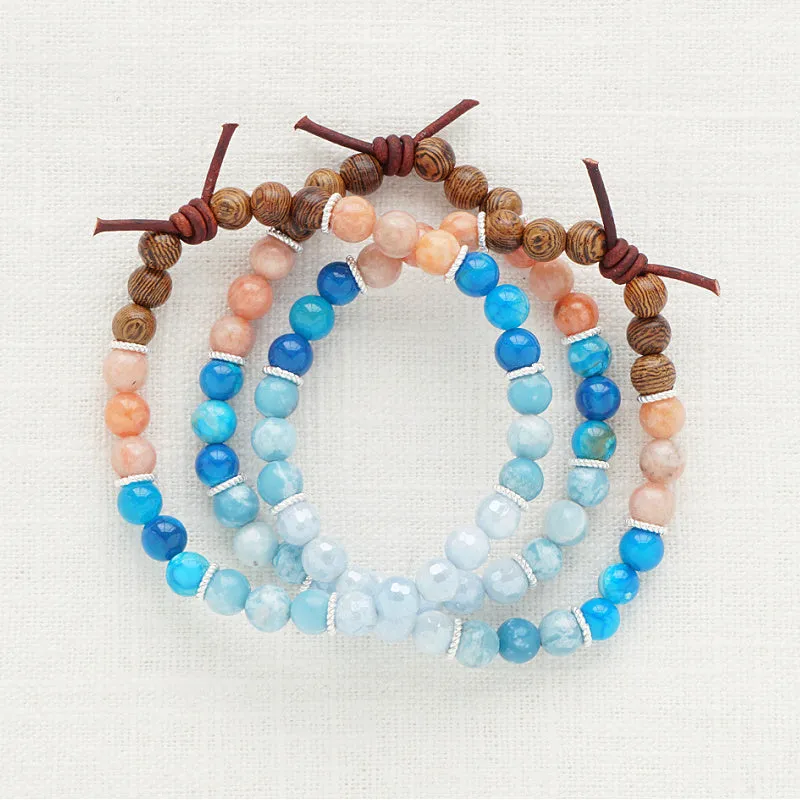 Seek Joy (June 2024 Mini of the Month) | Calcite, Larimar, & Aquamarine Mini Bracelet