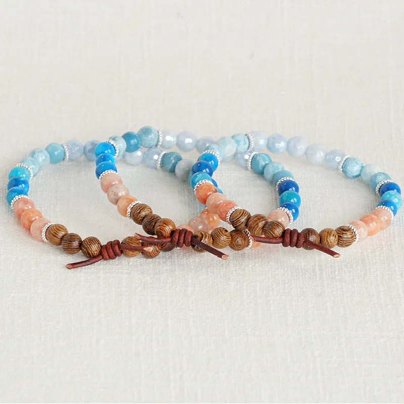 Seek Joy (June 2024 Mini of the Month) | Calcite, Larimar, & Aquamarine Mini Bracelet