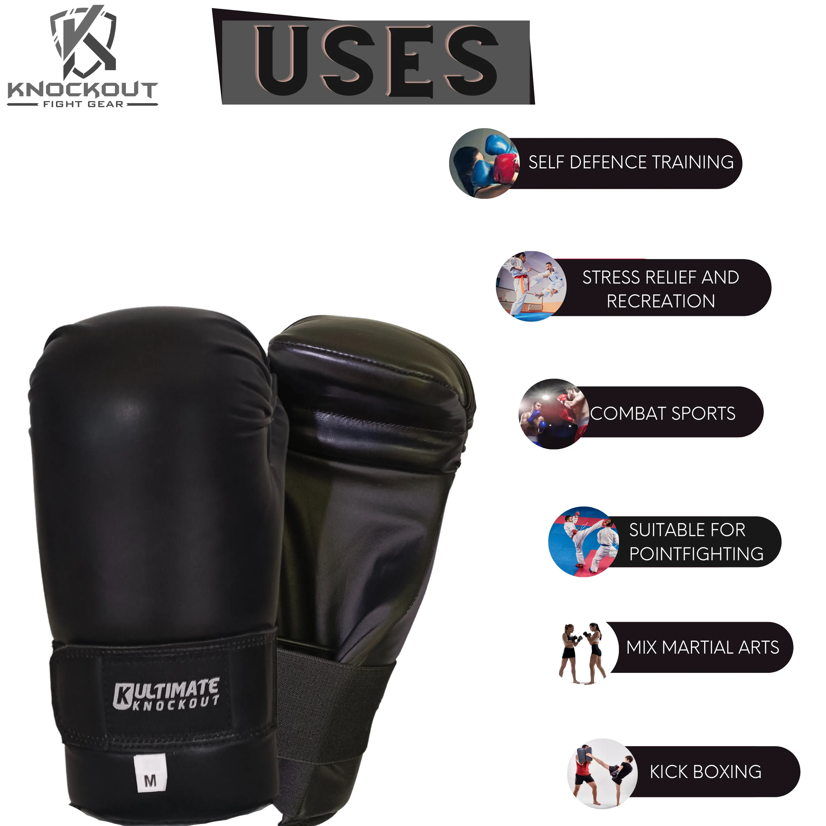 Semi-Contact Point Karate Gloves for Safe and Comfortable Training and Sparring - Suitable for, Taekwondo, Point Sparring, and More, for Kids and Adults