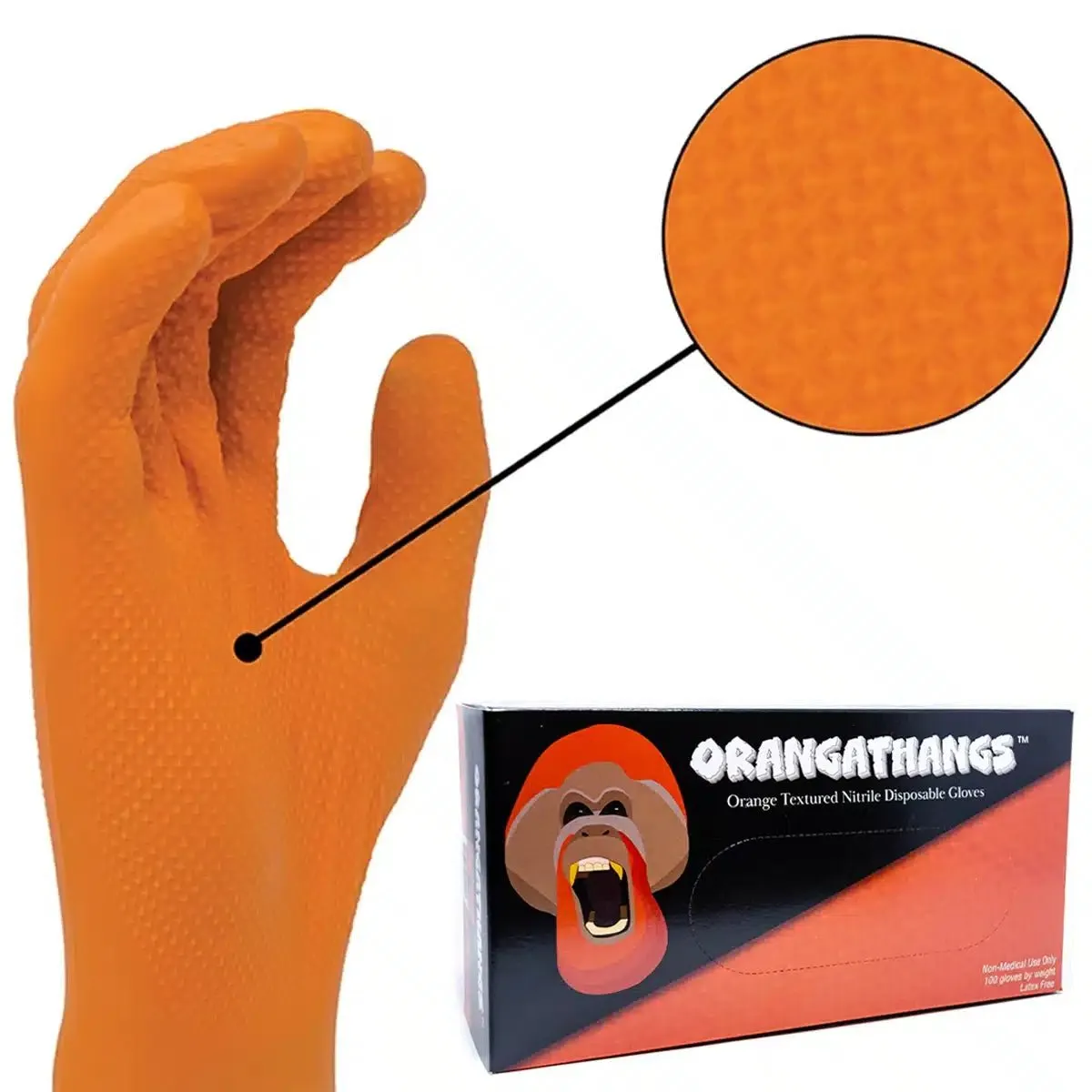 ShuBee Orangathangs Orange Nitrile Gloves