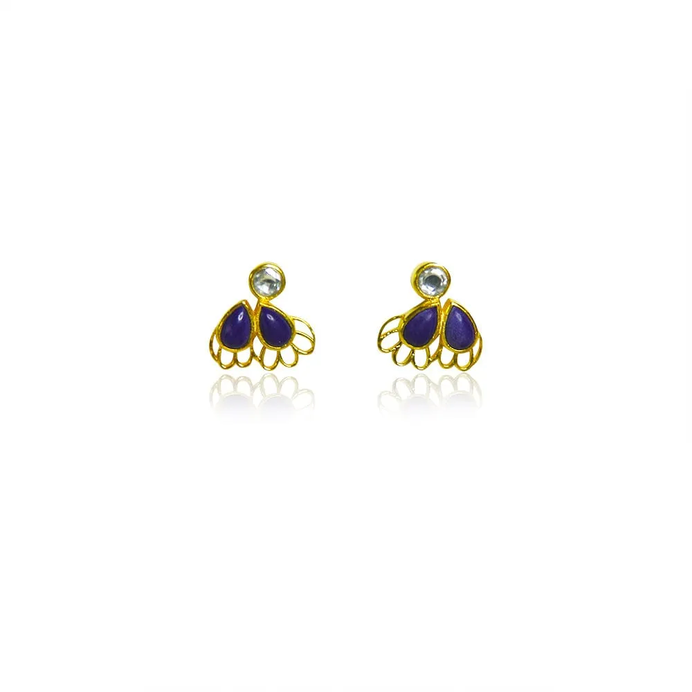 Silver Gold titli Stud Earrings