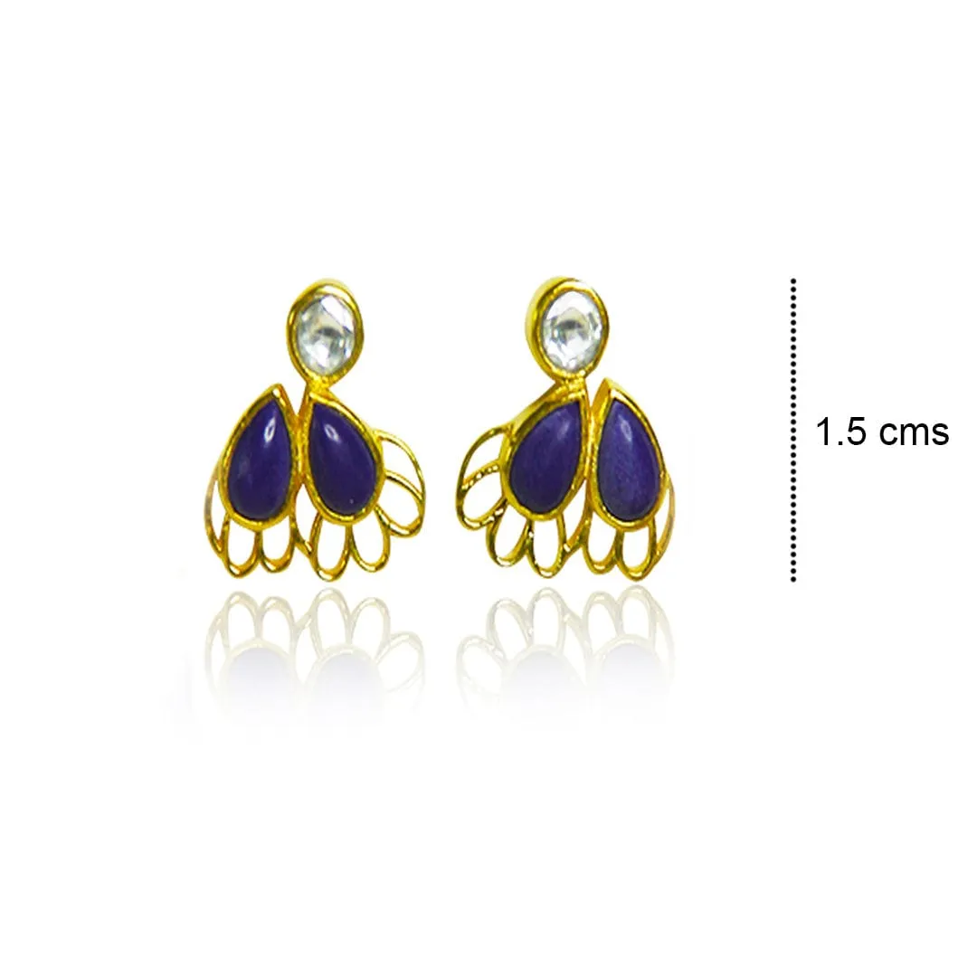 Silver Gold titli Stud Earrings