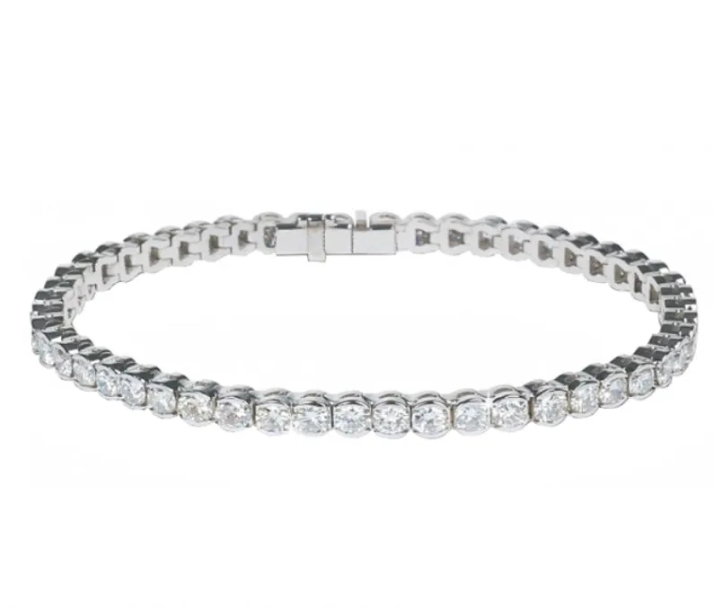 Silver ice fire bracelet with cz's