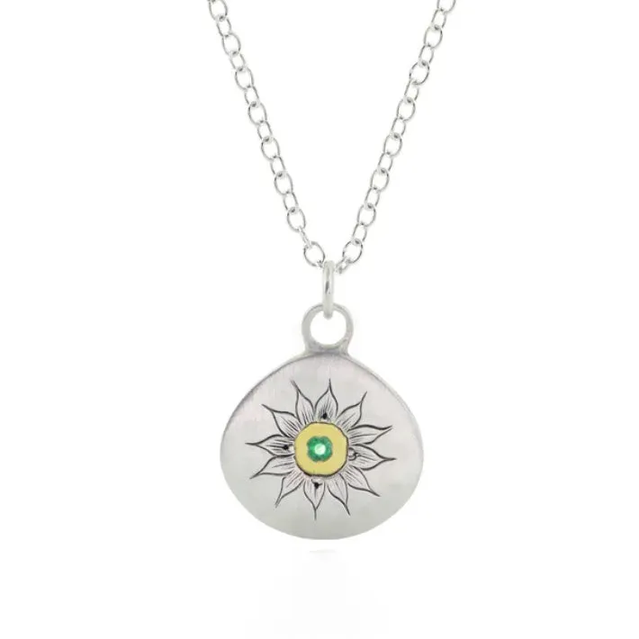 Soleil Emerald Charm Necklace