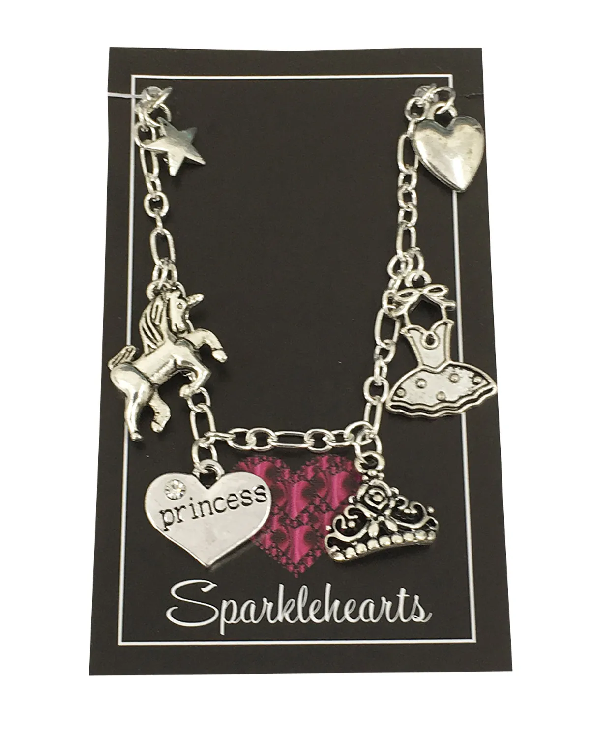 Sparklehearts Charm Bracelet - Princess