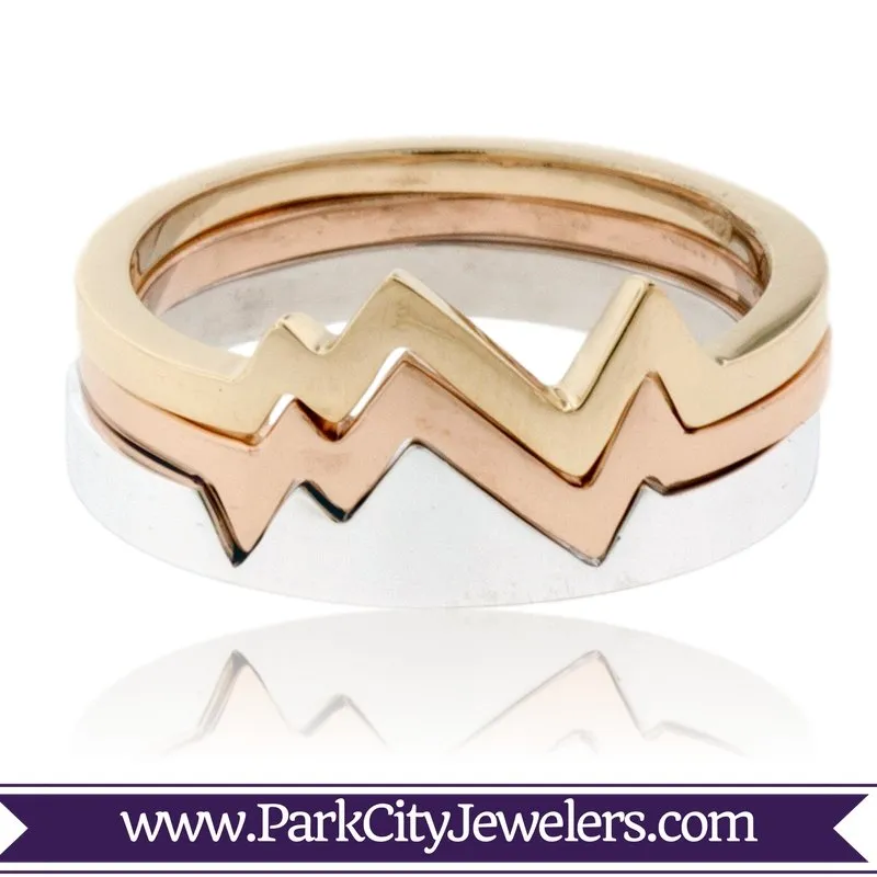 Stackable Mountain Band Ring 2