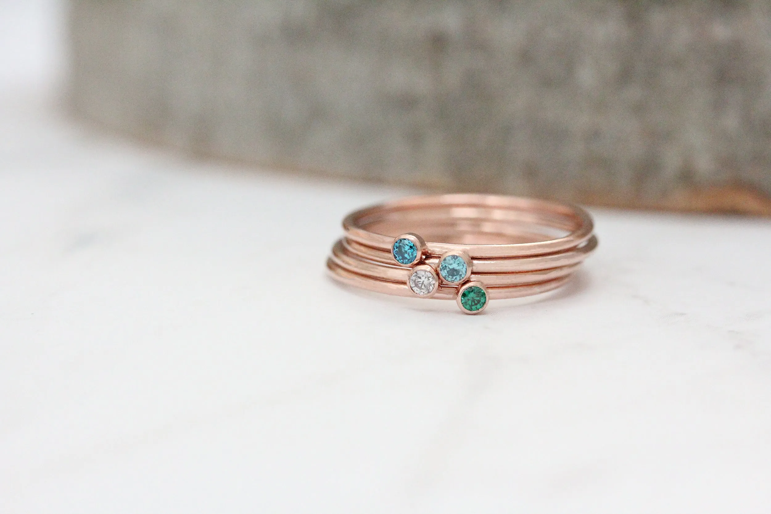 stacking birthstone ring {rose gold}