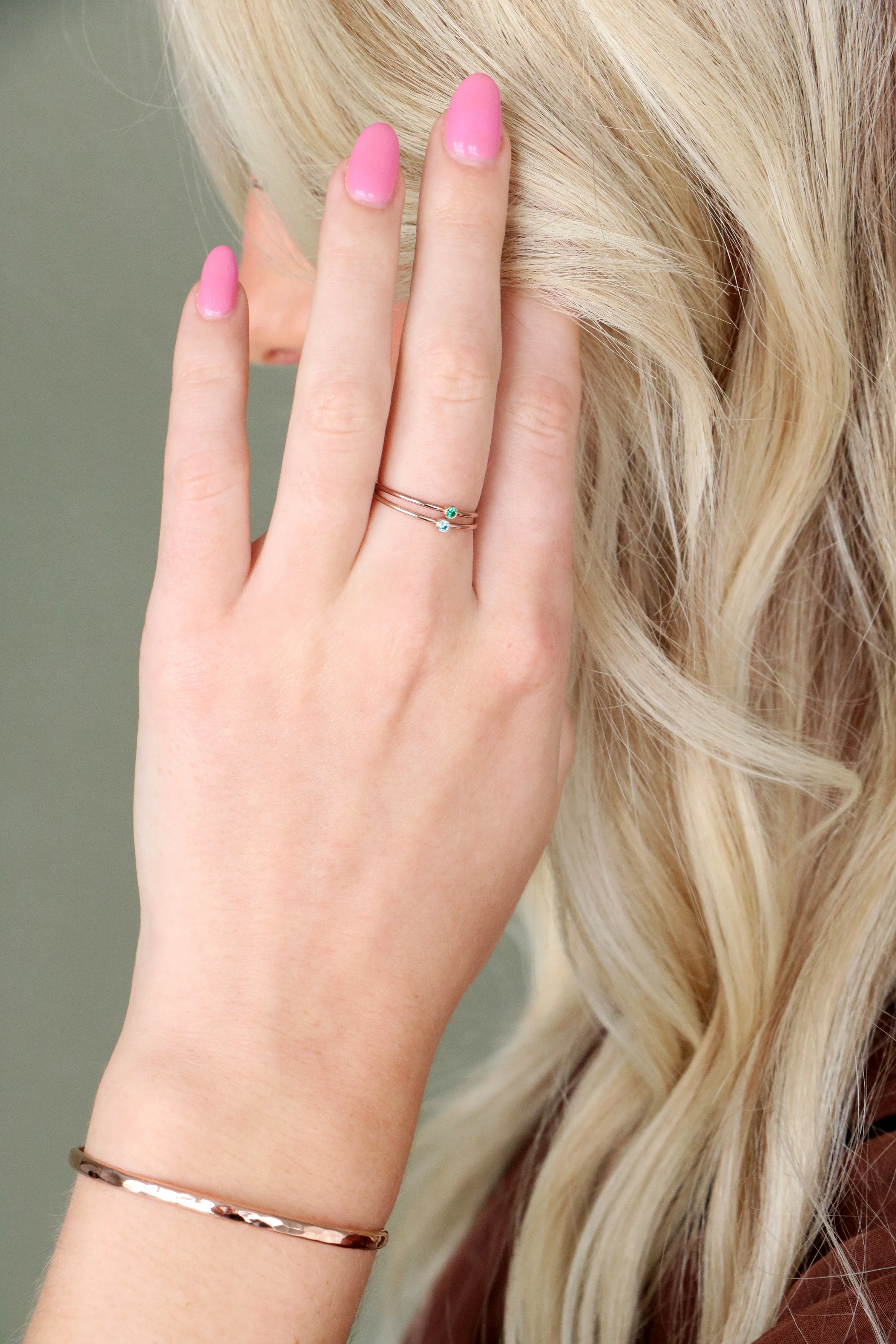 stacking birthstone ring {rose gold}