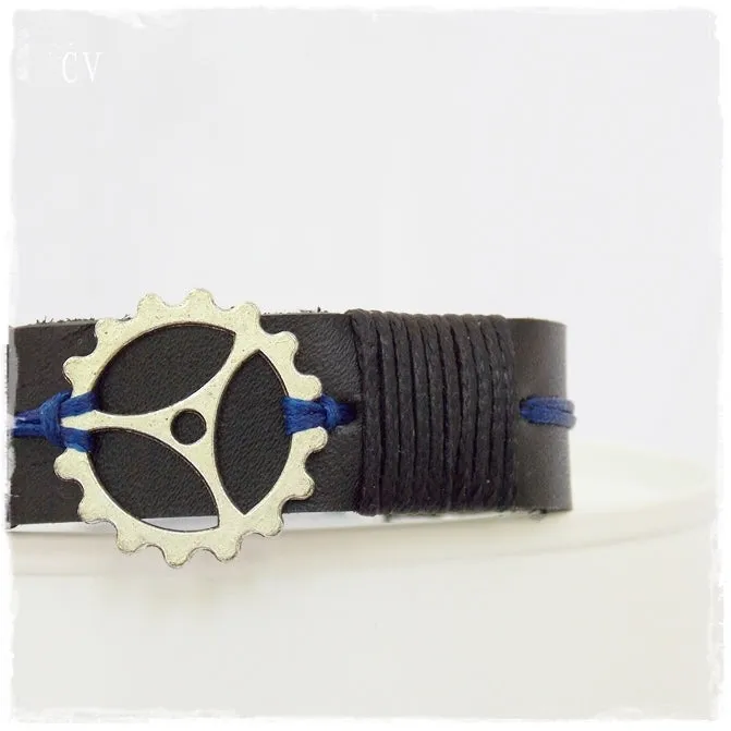 Steampunk Men's Leather Bracelet