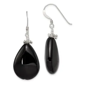 Sterling Silver Black Agate Dangle Earrings