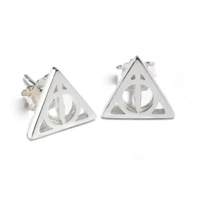 Sterling Silver Deathly Hallows Stud Earrings