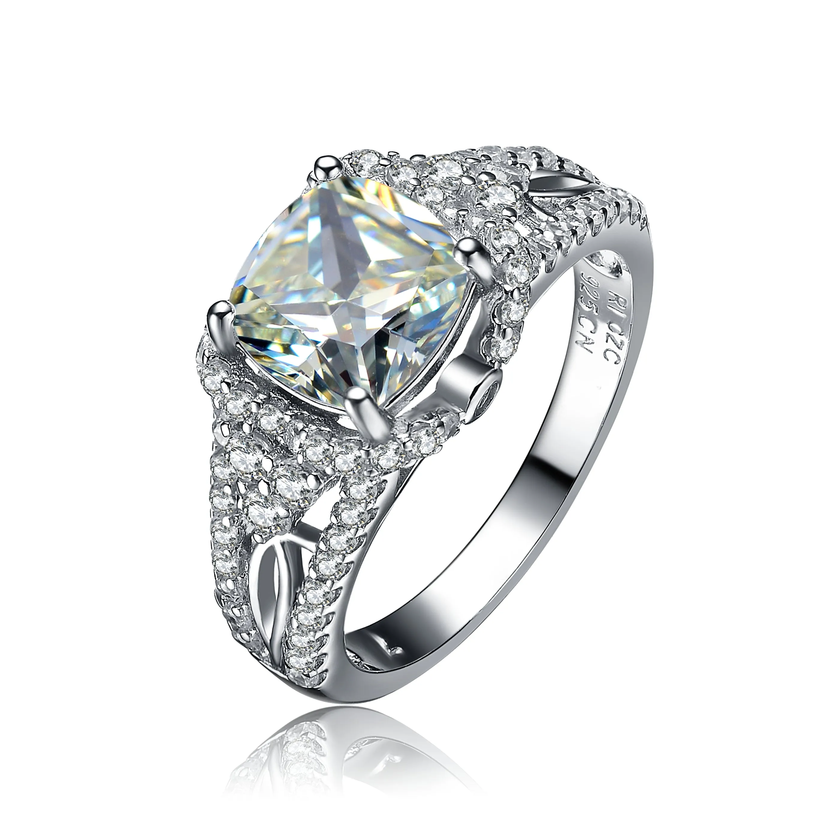 Sterling Silver Large Cubic Zirconia Solitaire Ring