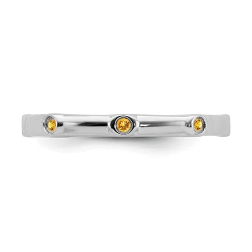 Sterling Silver Stackable Expressions Citrine Ring