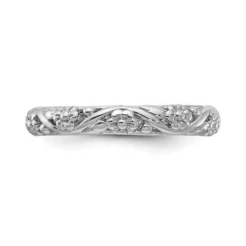 Sterling Silver Stackable Expressions Floral Ring