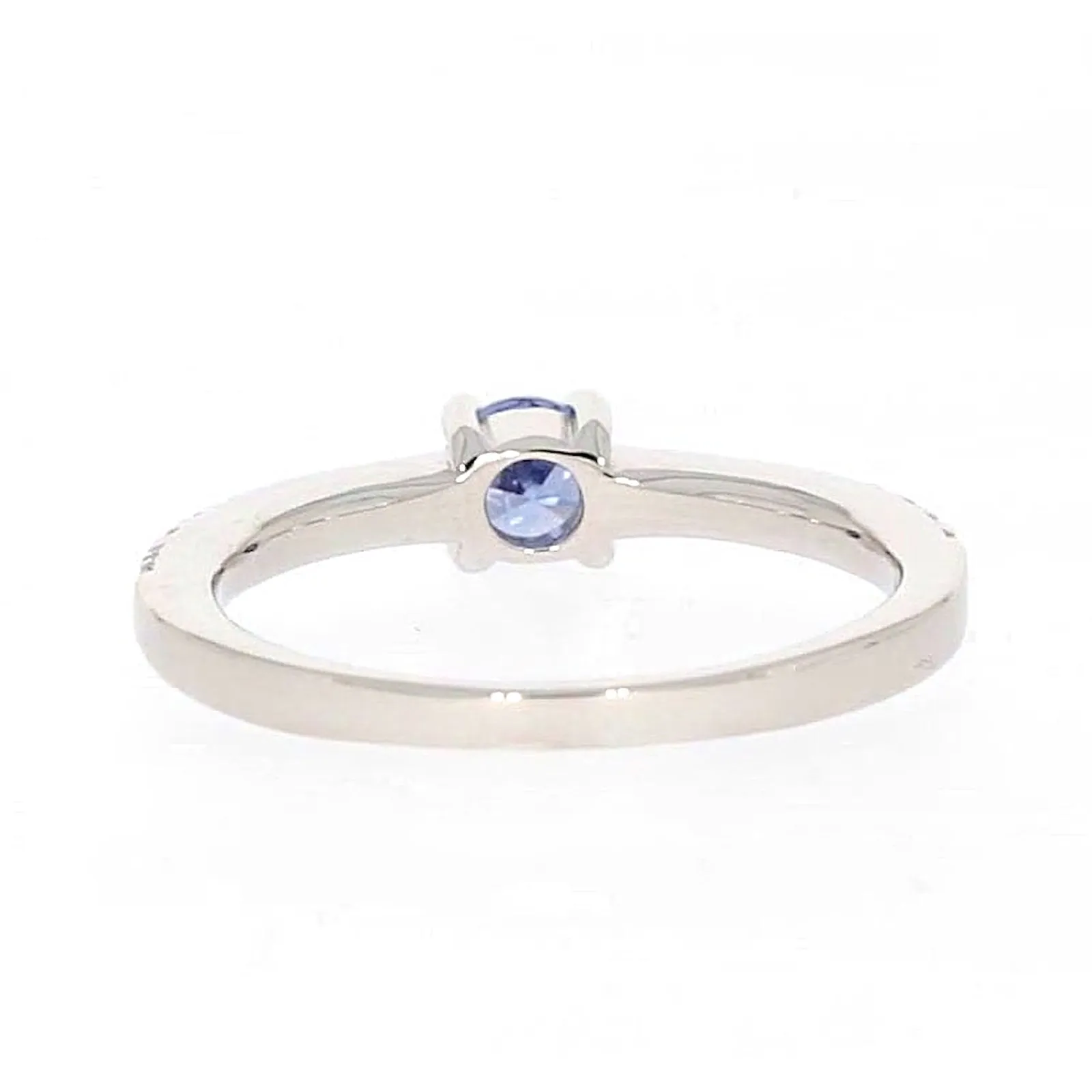 Sterling Silver with Blue Cubic Zirconia Stacker Ring