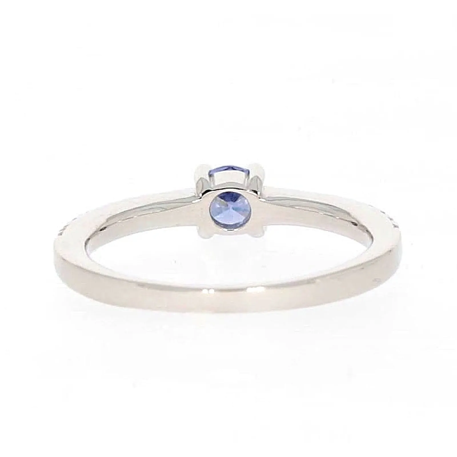 Sterling Silver with Blue Cubic Zirconia Stacker Ring