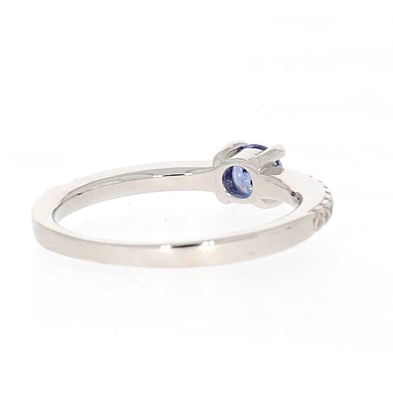 Sterling Silver with Blue Cubic Zirconia Stacker Ring