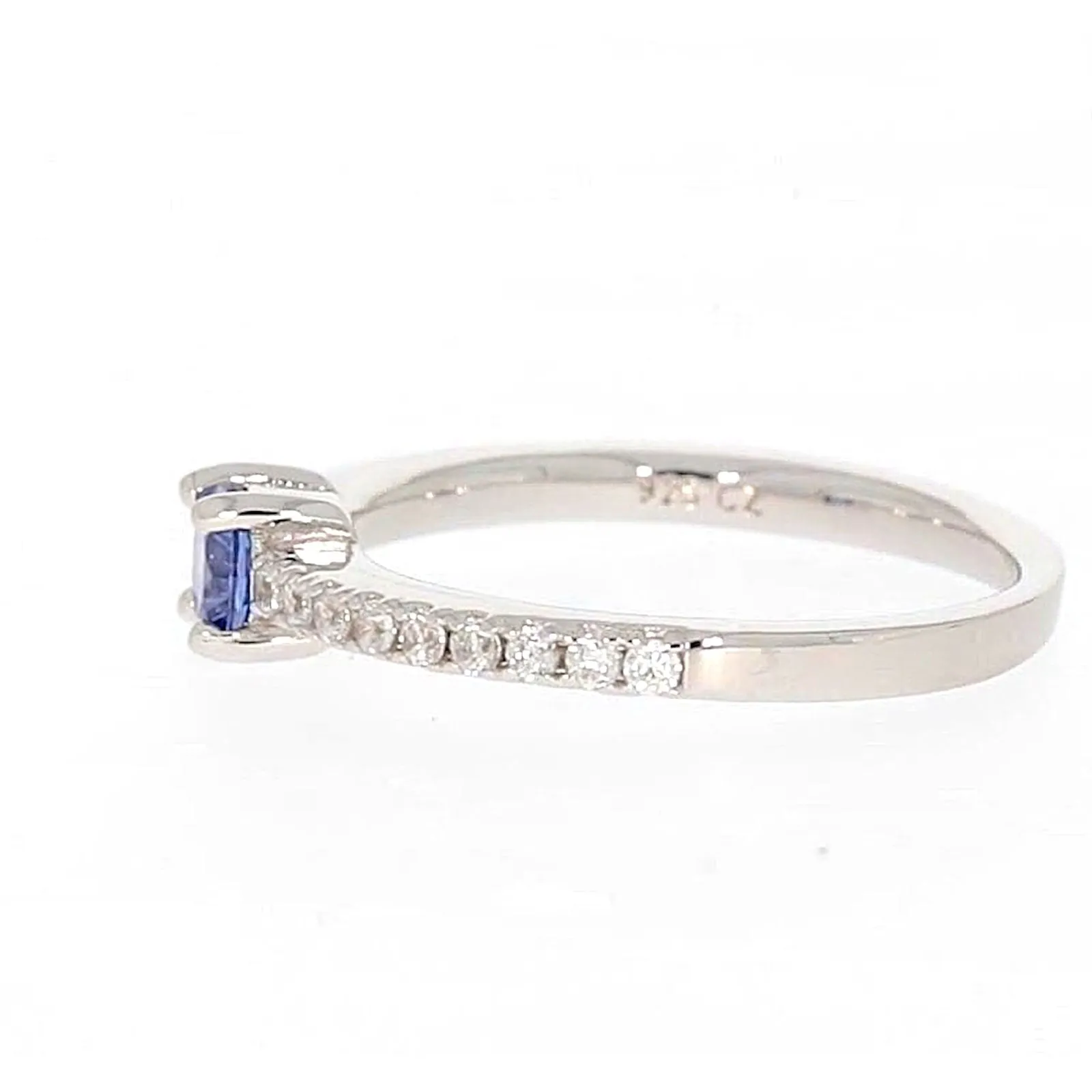 Sterling Silver with Blue Cubic Zirconia Stacker Ring