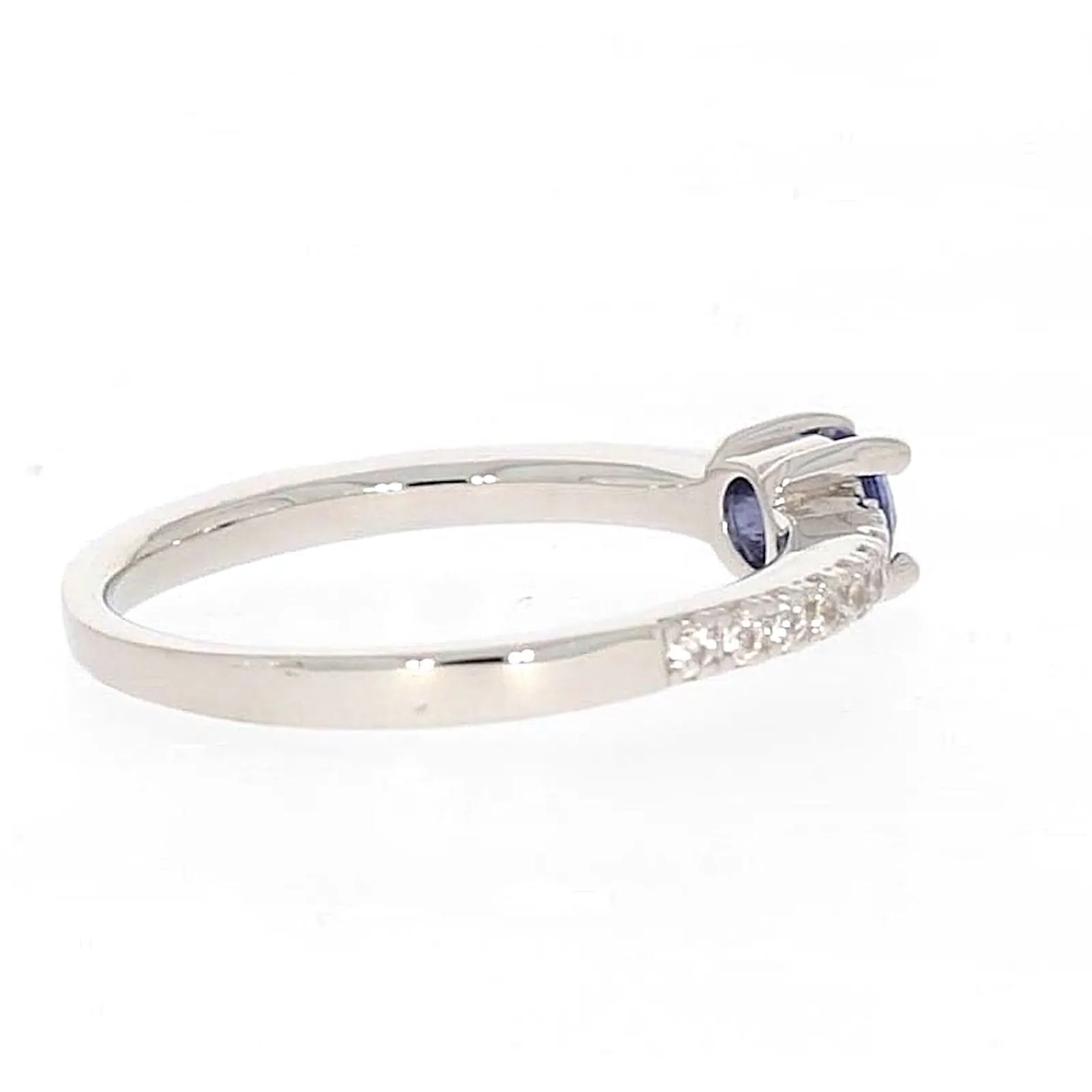 Sterling Silver with Blue Cubic Zirconia Stacker Ring