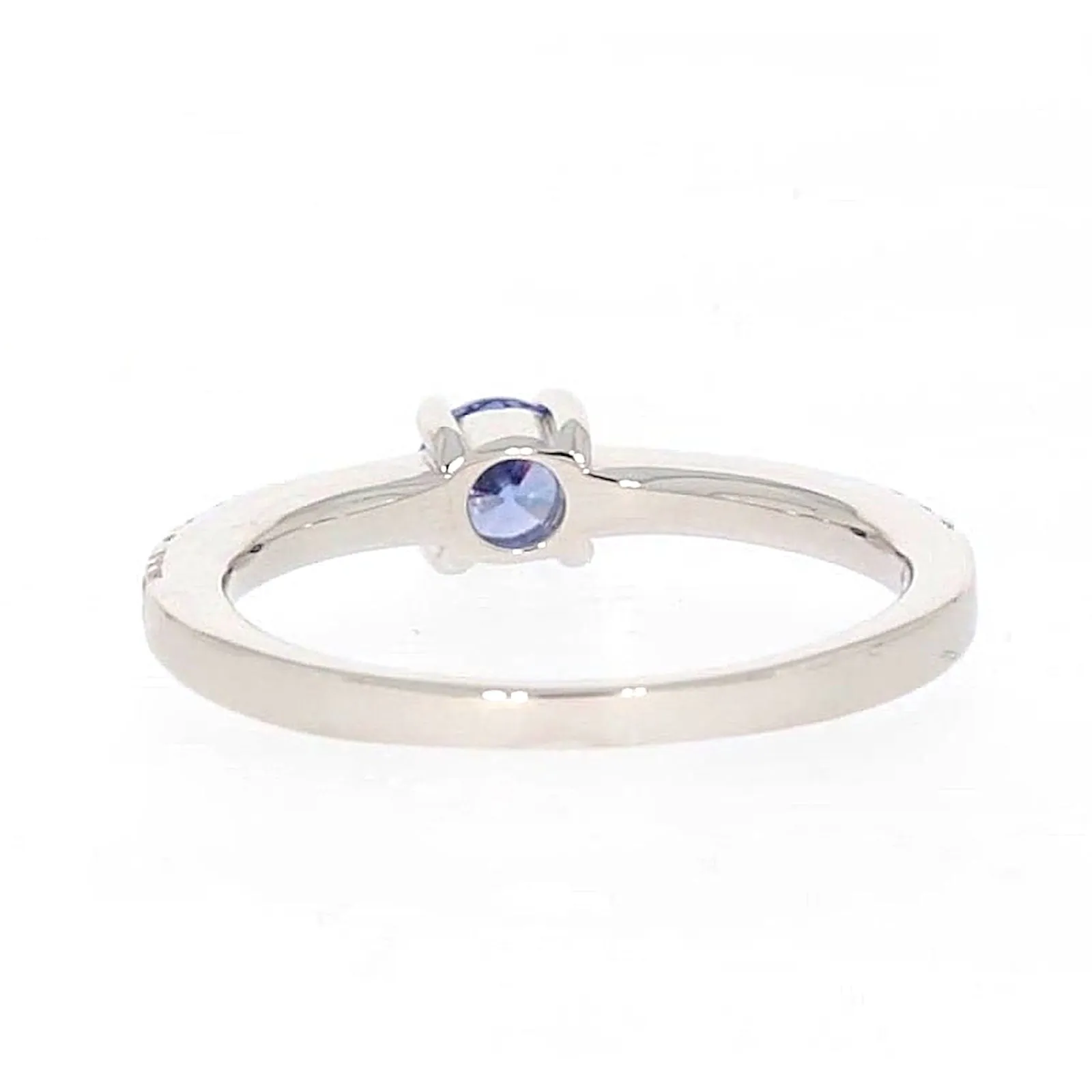 Sterling Silver with Blue Cubic Zirconia Stacker Ring