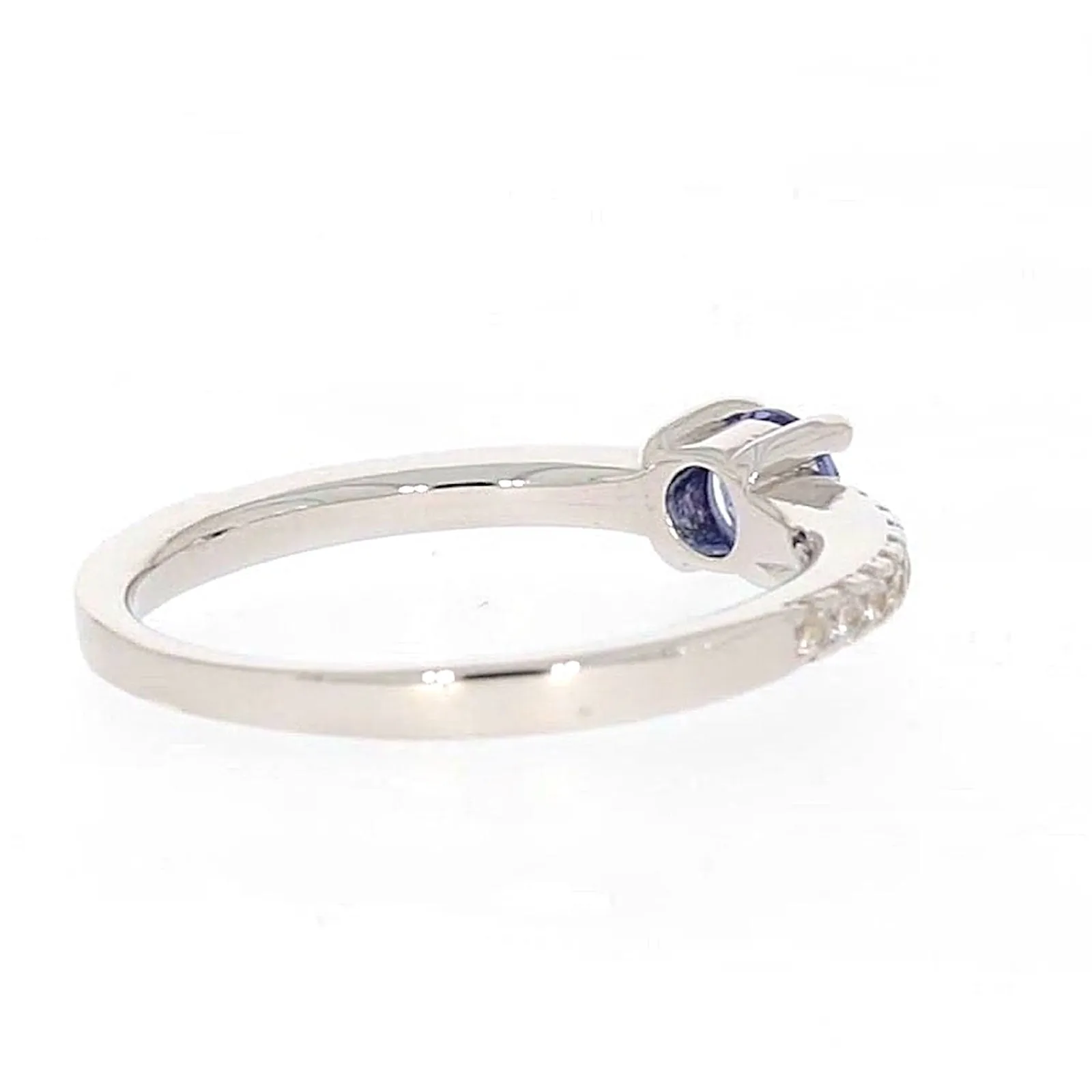 Sterling Silver with Blue Cubic Zirconia Stacker Ring