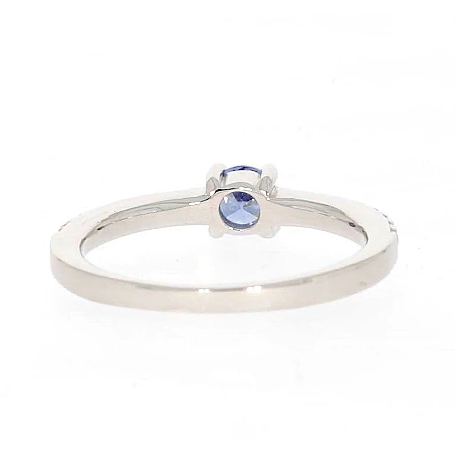 Sterling Silver with Blue Cubic Zirconia Stacker Ring