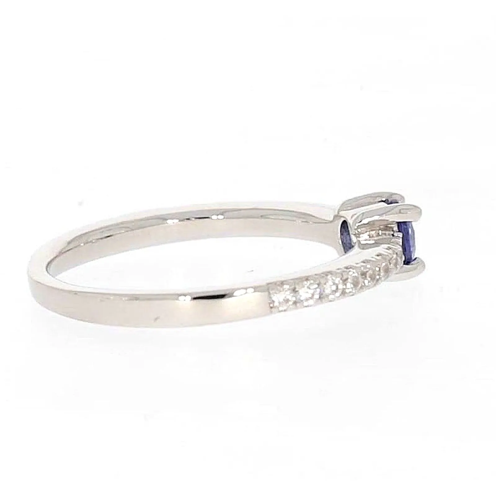 Sterling Silver with Blue Cubic Zirconia Stacker Ring