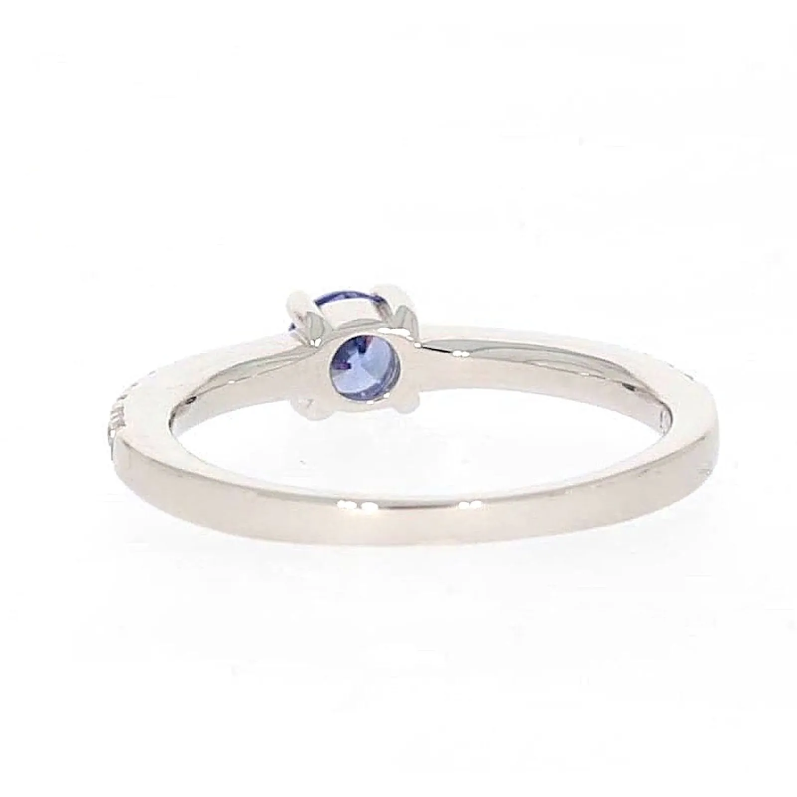 Sterling Silver with Blue Cubic Zirconia Stacker Ring