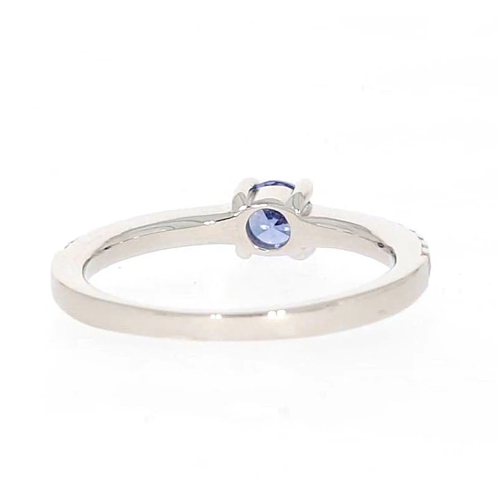 Sterling Silver with Blue Cubic Zirconia Stacker Ring