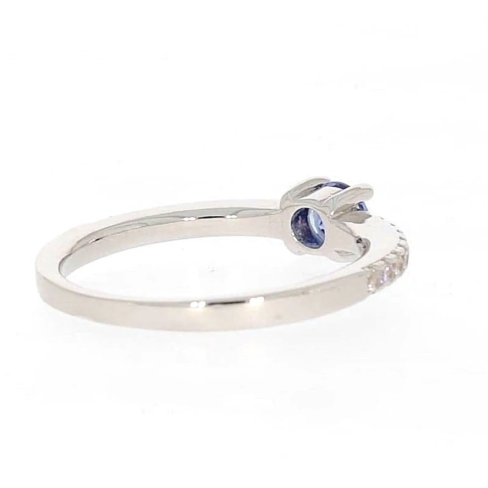 Sterling Silver with Blue Cubic Zirconia Stacker Ring