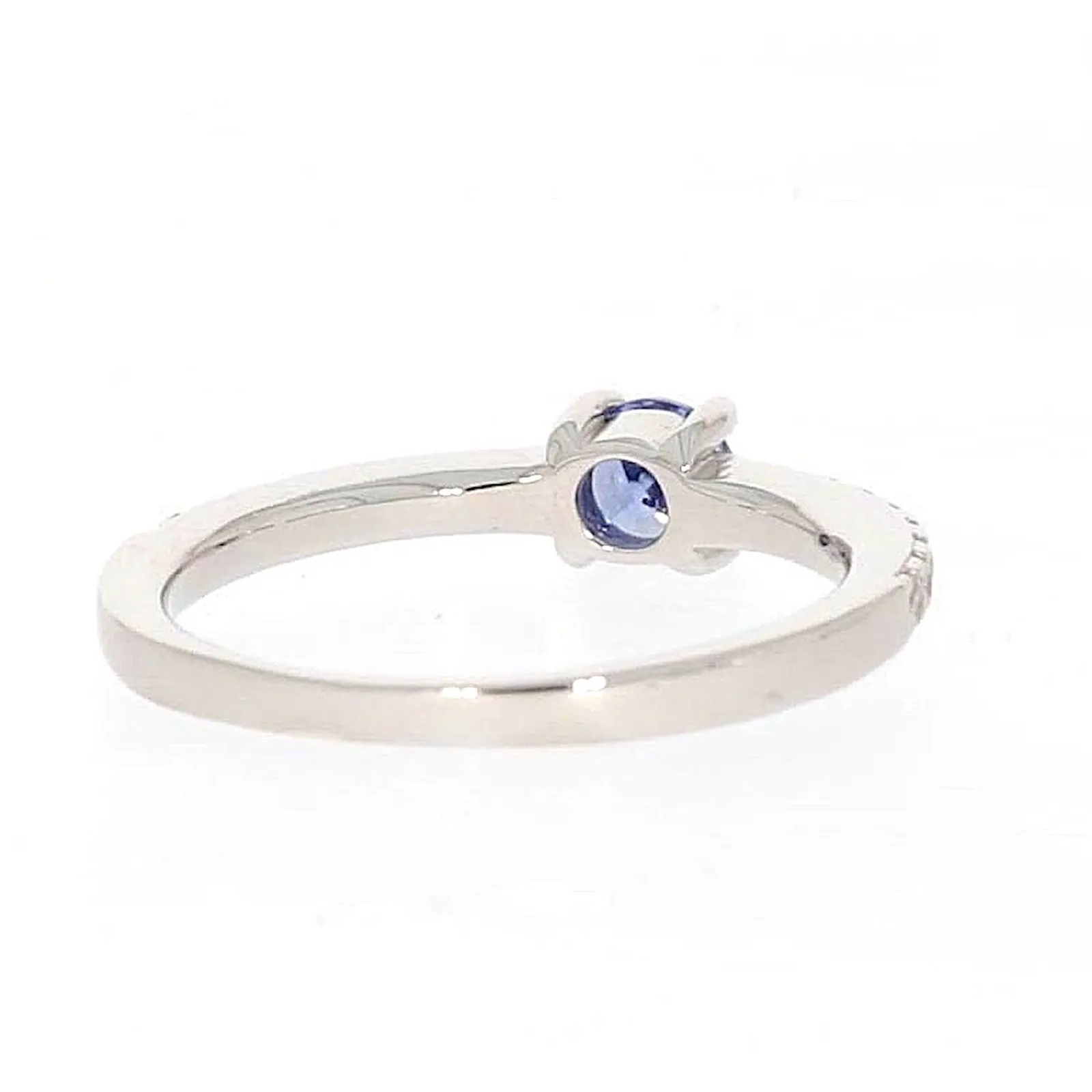 Sterling Silver with Blue Cubic Zirconia Stacker Ring