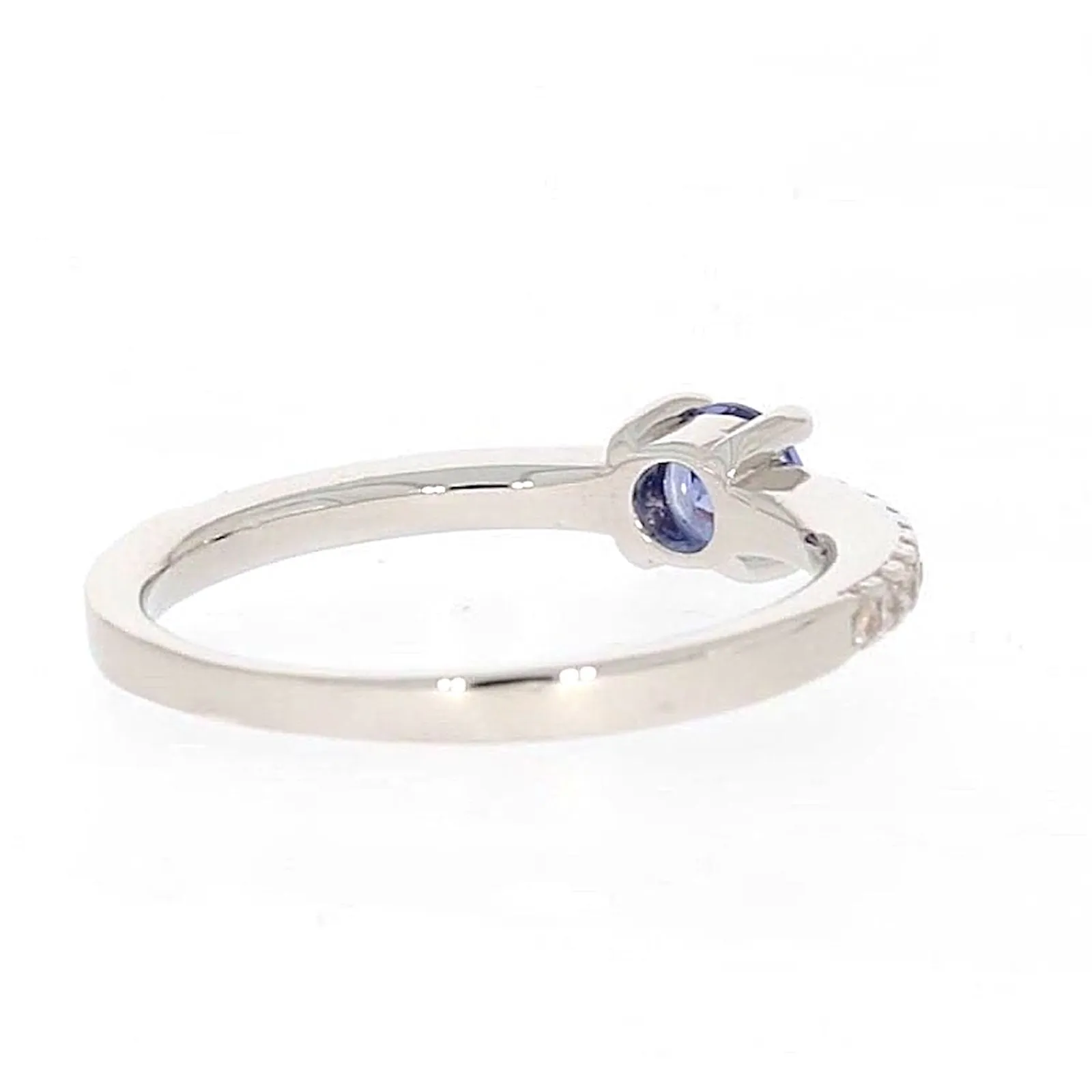 Sterling Silver with Blue Cubic Zirconia Stacker Ring